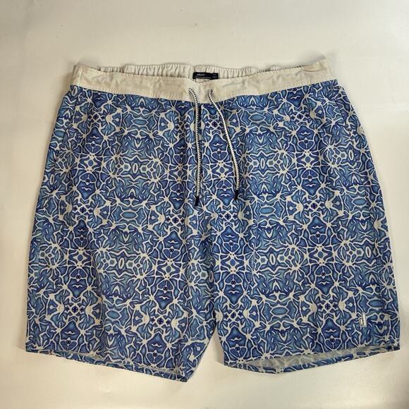 Johnnie-O Swim Trunks Men’s 2XL Crossbow Half Elastic Surf Short Blue Beachy - Picture 1 of 11